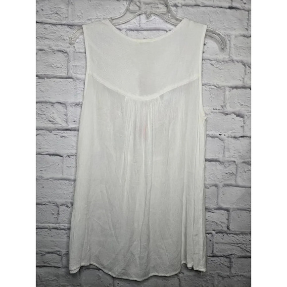 Sundance Journey Delight Embroidered Boho Top Sleeveless tassle White Small. - Picture 3 of 8
